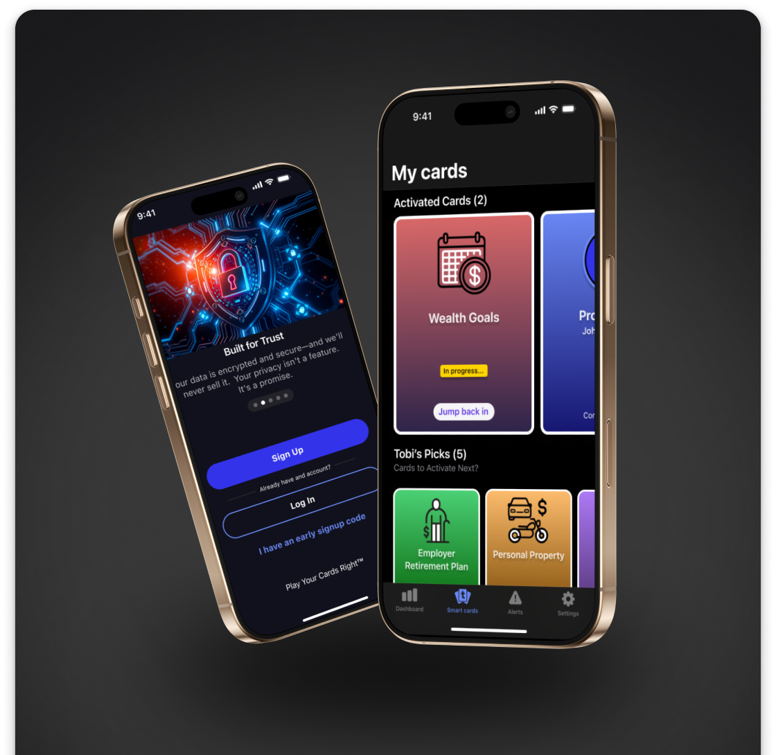 Tobi app dashboard and personalized financial cards